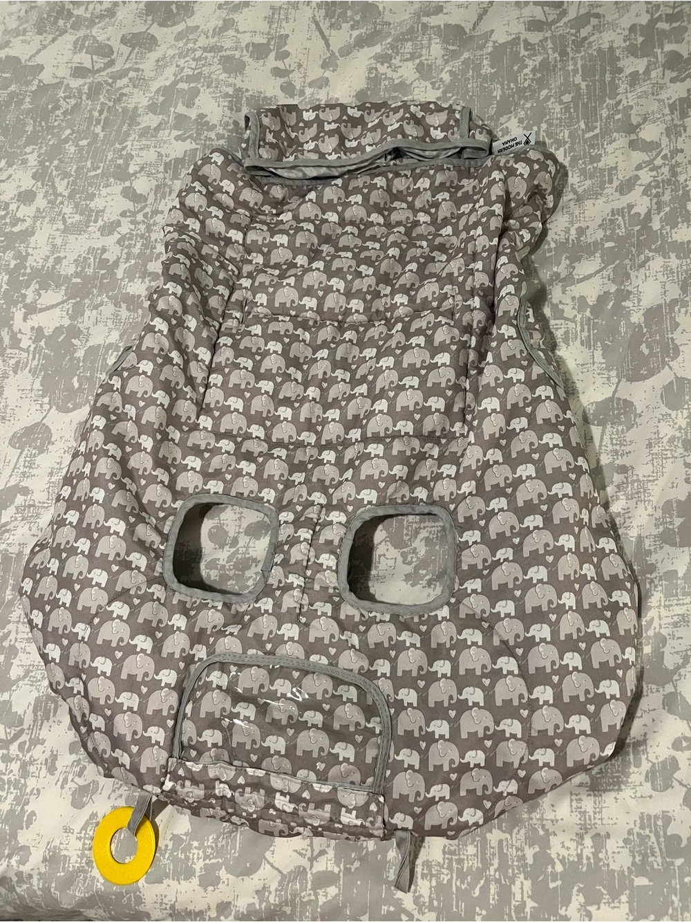 Gray Elephant Print Baby Shopping Cart Cover